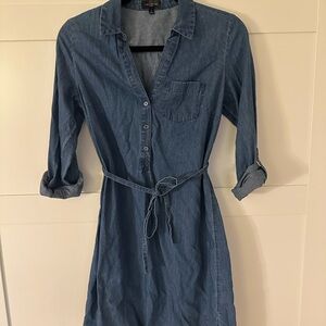 The Limited Blue Denim Long Sleeve Dress
